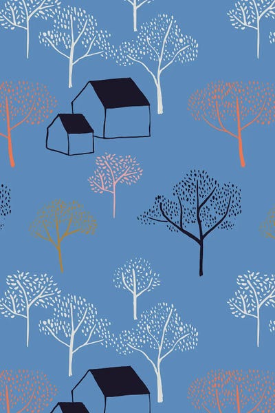 Blue House Pattern