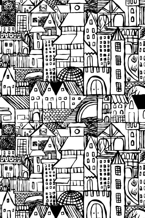 Curiosity Collection - Town White by Hanna Beisang wall art