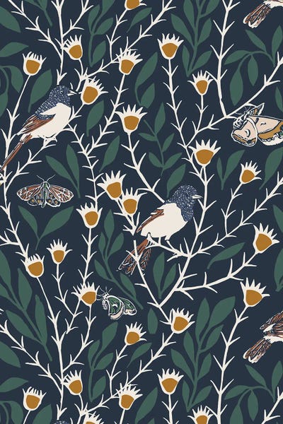 Field Bird Blue by Hanna Beisang framed canvas print