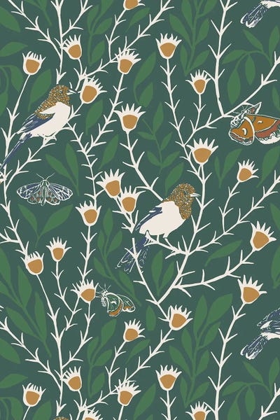 Field Bird Green by Hanna Beisang canvas print