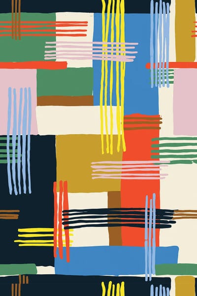 Free Range Plaid Pattern by Hanna Beisang framed canvas print