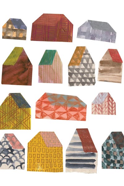 Houses HP by Hanna Beisang multi panel art