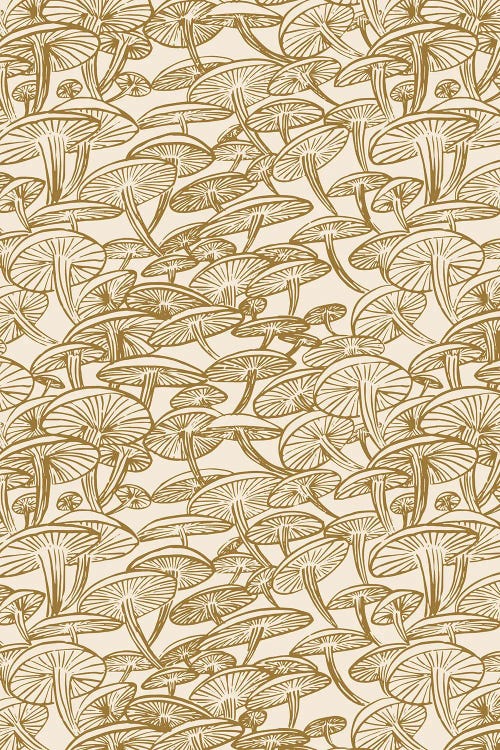 Mushroom Branch Pattern GRN by Hanna Beisang wall art