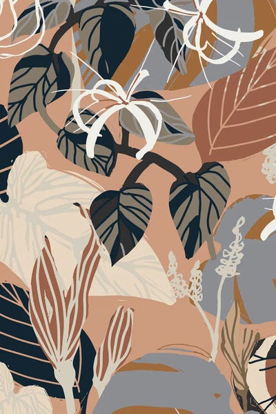 Overgrowth Muted Overgrowth Pattern by Hanna Beisang canvas print