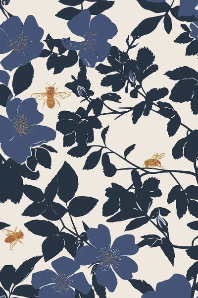 Bees: Rose Bee Blue by Hanna Beisang