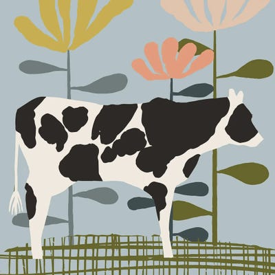 Spring Cow by Hanna Beisang framed canvas print