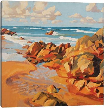 Rocky Coast Canvas Art Print - John Hancock