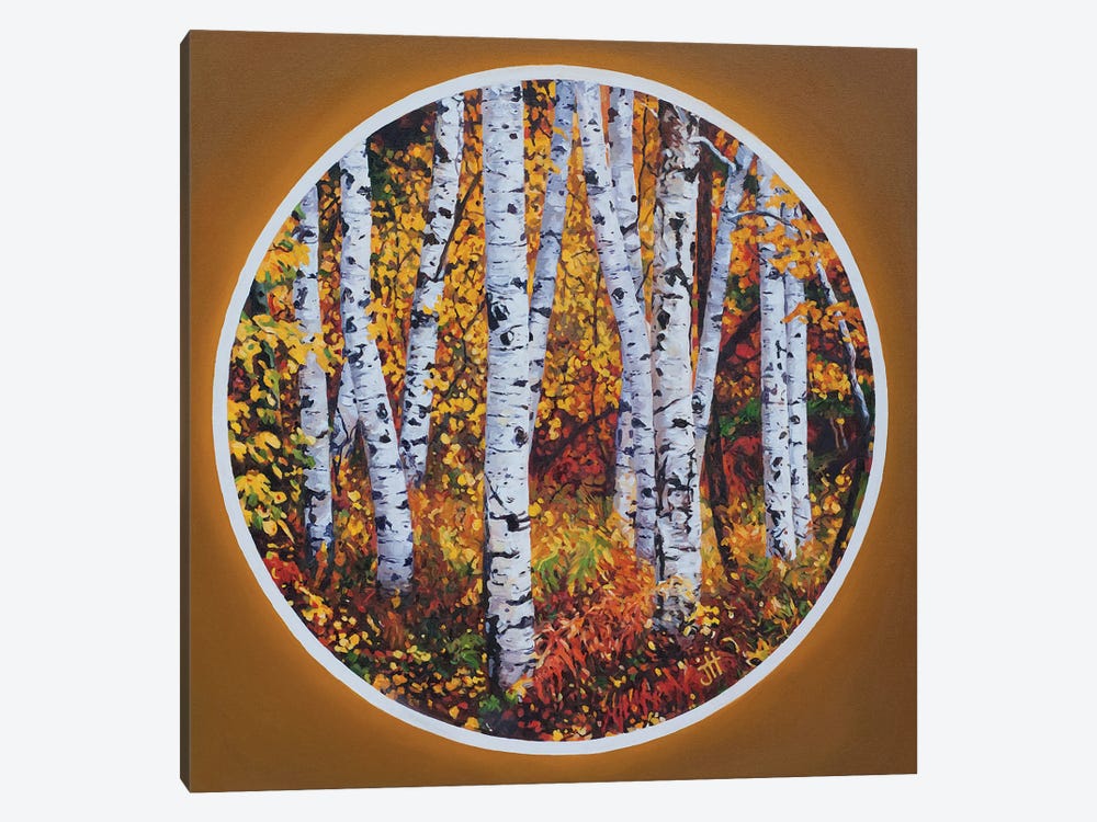 Birches. Red And Yellow. by John Hancock 1-piece Canvas Wall Art
