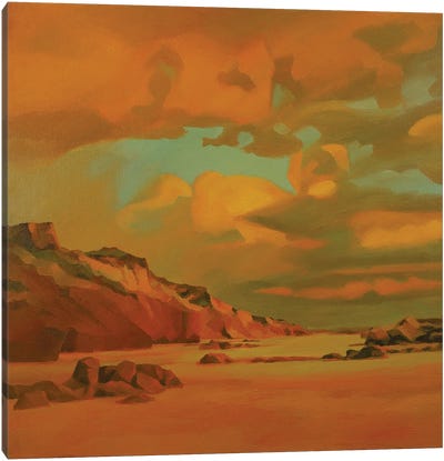 Cliffs At Sunset Canvas Art Print - John Hancock