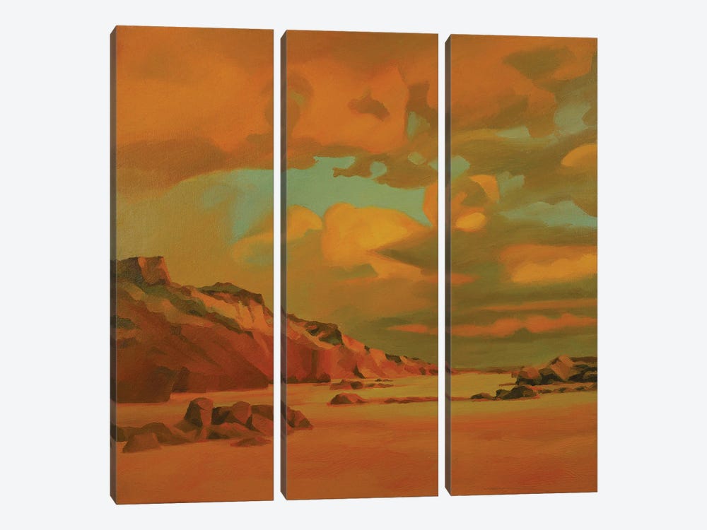 Cliffs At Sunset by John Hancock 3-piece Canvas Art