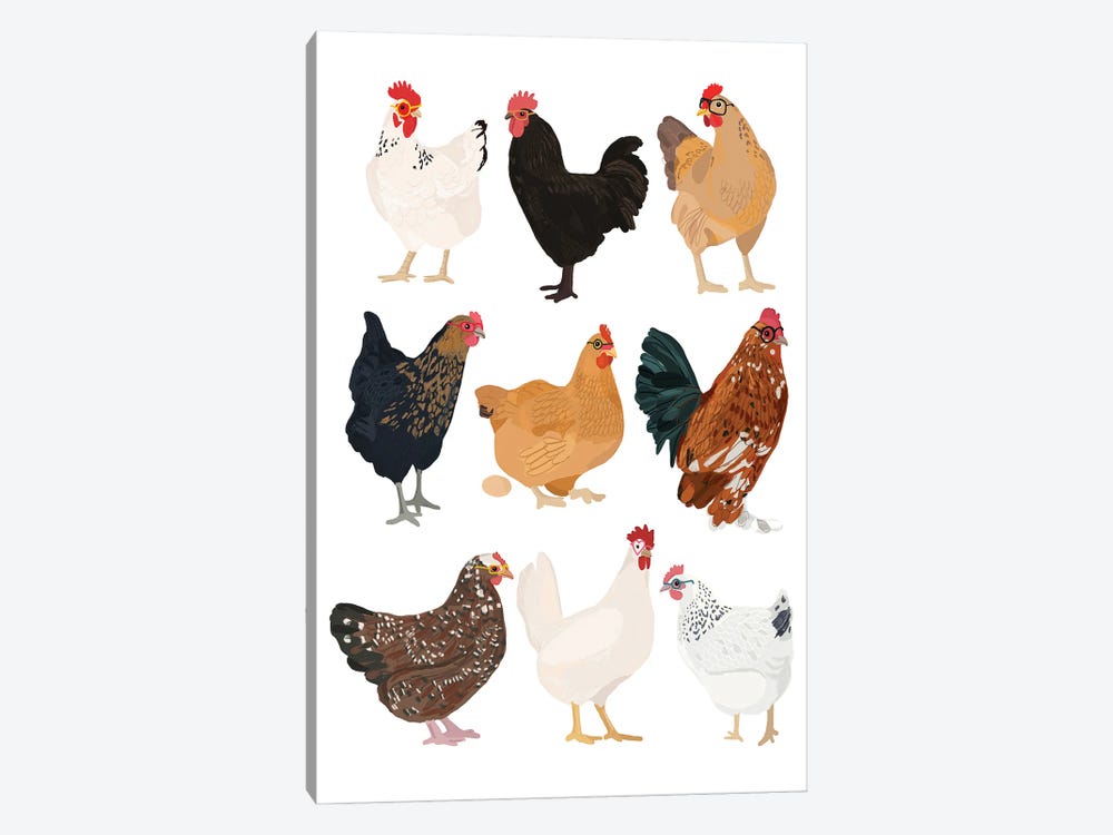 Hens In Glasses by Hanna Melin 1-piece Art Print