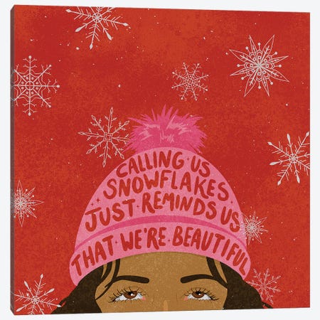 Snowflakes Are Beautiful Canvas Print #HNR22} by Hannah Rand Canvas Print