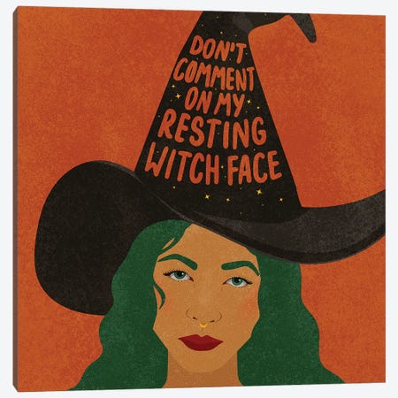 Resting Witch Face Canvas Print #HNR26} by Hannah Rand Canvas Wall Art