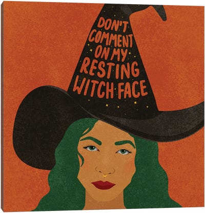 Resting Witch Face Canvas Art Print - Witch Art