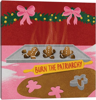 Burn The Patriarchy Canvas Art Print - Cookie Art