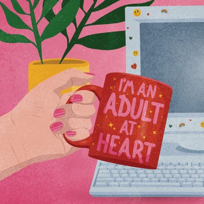 Adult At Heart by Hannah Rand framed wall art