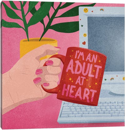 Adult At Heart Canvas Art Print - Hannah Rand