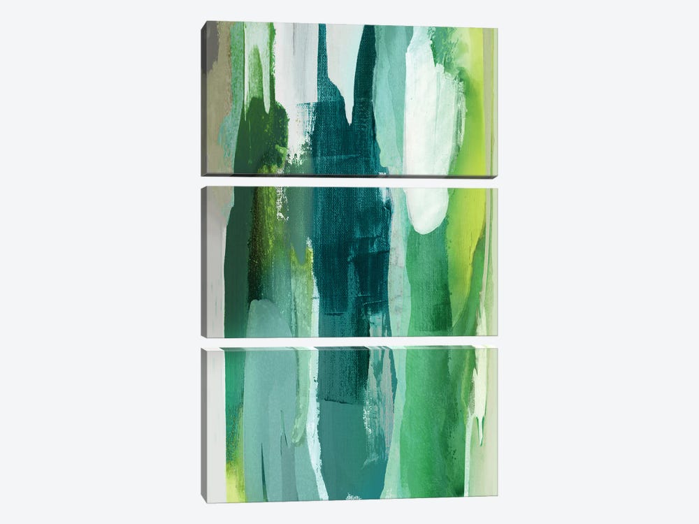 Converge Green I by Jackie Hanson 3-piece Canvas Artwork