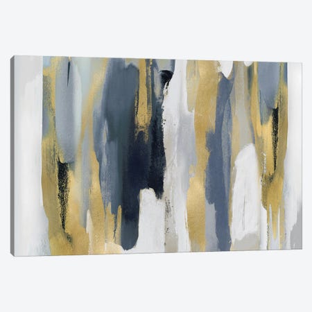 Echoes In Blue And Gold I Canvas Print #HNS17} by Jackie Hanson Canvas Wall Art