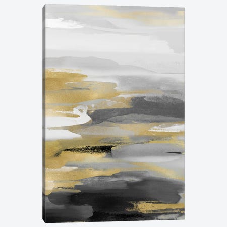 Intuition Black And Gold Canvas Print #HNS24} by Jackie Hanson Canvas Print