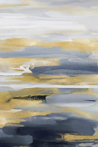 Jackie Hanson: Intuition Blue And Gold II by Jackie Hanson