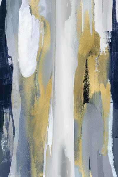 Jackie Hanson: Converge Blue And Gold I by Jackie Hanson