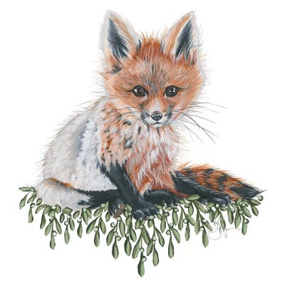 Baby Fox by Hollihocks Art framed canvas print