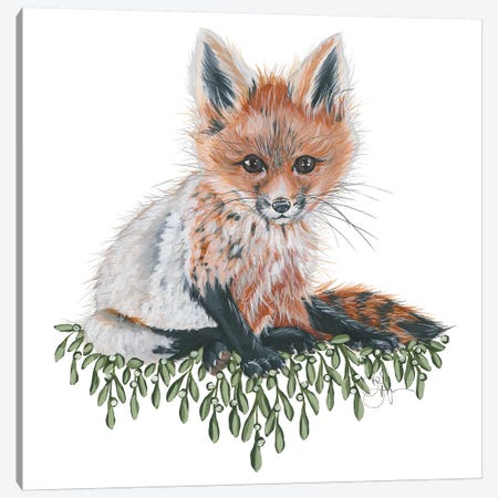 Baby Fox Canvas Print #HOA22} by Hollihocks Art Art Print