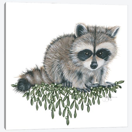 Baby Raccoon Canvas Print #HOA23} by Hollihocks Art Canvas Print