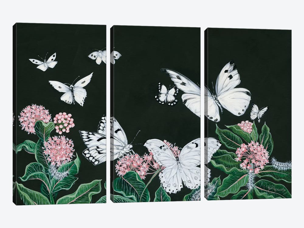 Butterflies by Hollihocks Art 3-piece Canvas Wall Art