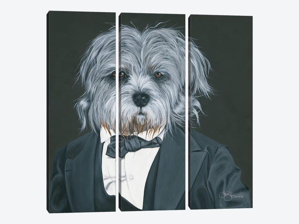 Dog in Suit by Hollihocks Art 3-piece Canvas Wall Art