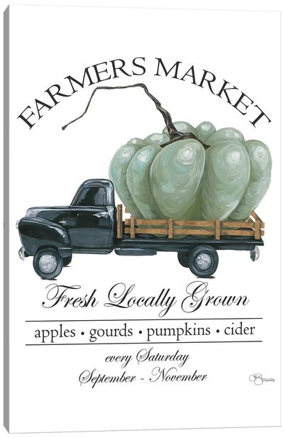 Farmers Market Truck Canvas Art Print - Pumpkins