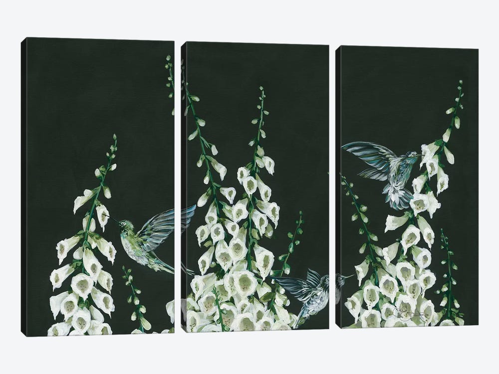 Hummingbirds by Hollihocks Art 3-piece Canvas Art Print