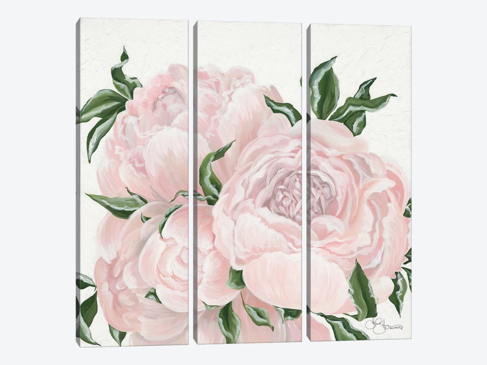 Pink Flowers by Hollihocks Art 3-piece Canvas Artwork