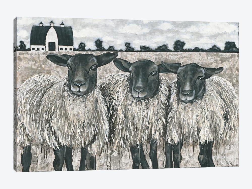 Three Sheep by Hollihocks Art 1-piece Canvas Art