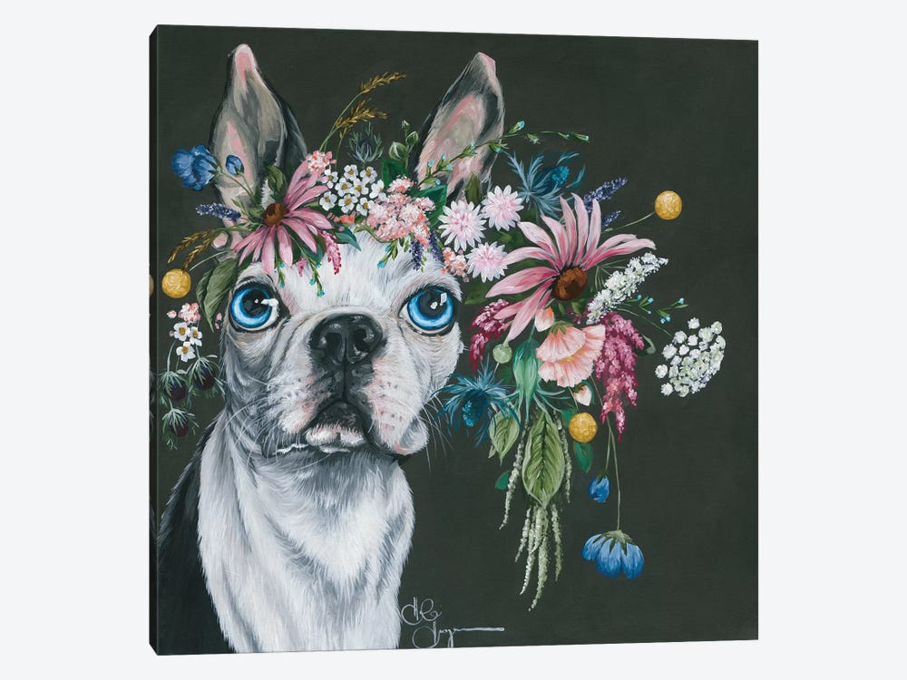 Boston Terrier by Hollihocks Art 1-piece Canvas Art