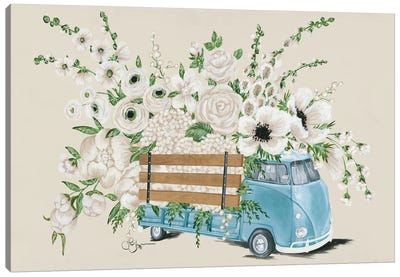 VW Bus White   Canvas Art Print