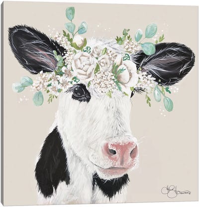Patience the Cow Canvas Art Print - Farmhouse Kitchen Art