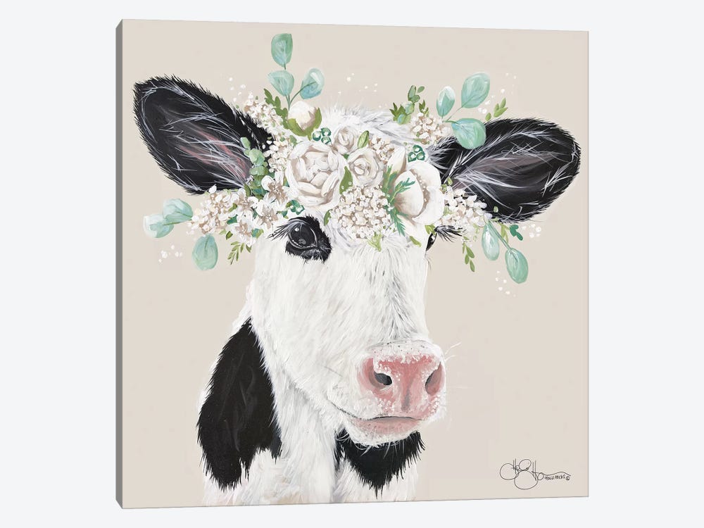 Patience the Cow by Hollihocks Art 1-piece Canvas Artwork