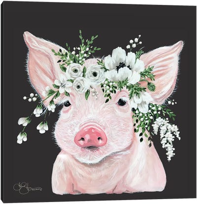 Poppy the Pig Canvas Art Print - Modern Farmhouse Living Room Art