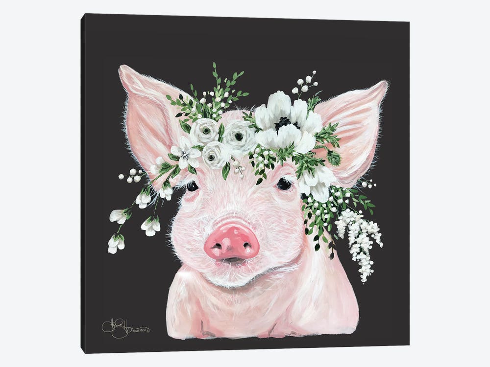Poppy the Pig by Hollihocks Art 1-piece Canvas Print