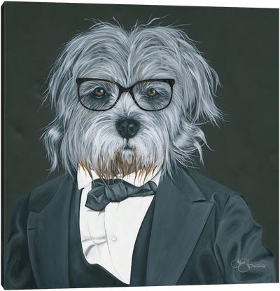 Dog In Suit Canvas Art Print