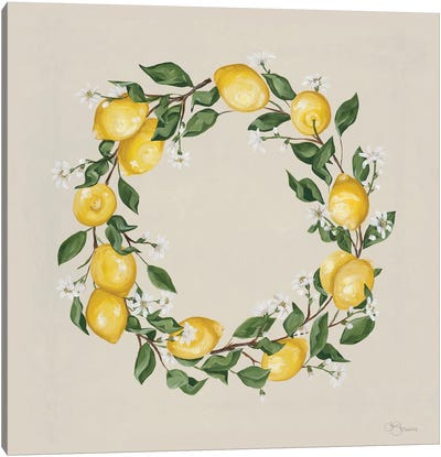 Lemon Wreath Canvas Art Print