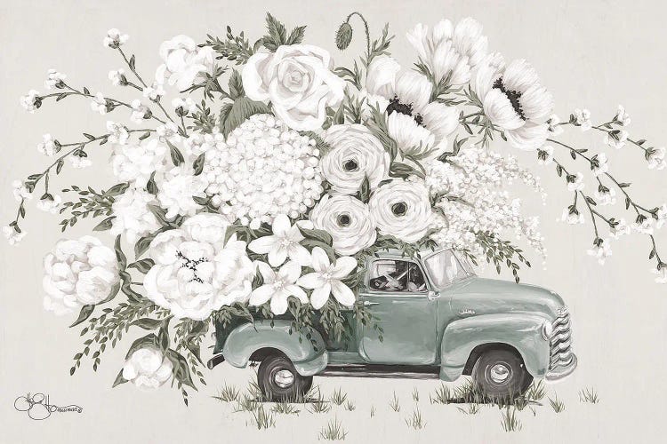 White Floral Truck   