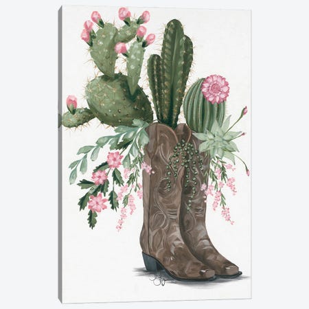 Cactus Boots Canvas Print #HOA82} by Hollihocks Art Art Print