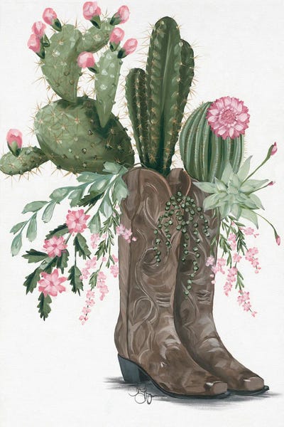 Succulents: Cactus Boots by Hollihocks Art