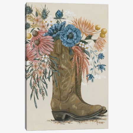 Wildflower Cowgirl Boots II Canvas Print #HOA92} by Hollihocks Art Canvas Art