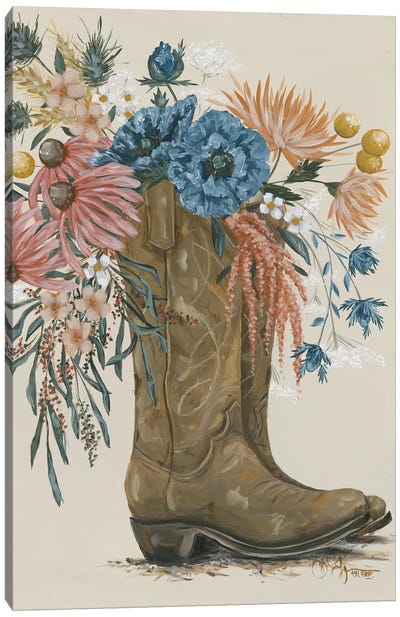 Wildflower Cowgirl Boots II Canvas Art Print - Boots