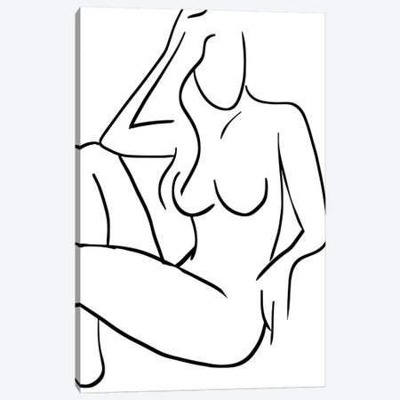 Nude Vector Canvas Print #HOB115} by Dan Hobday Art Print