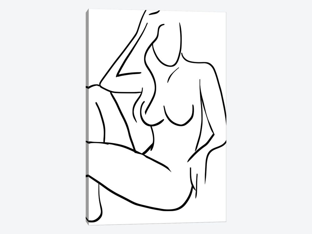 Black and white nude woman vectors Nude Vector Canvas Print By Dan Hobday Icanvas